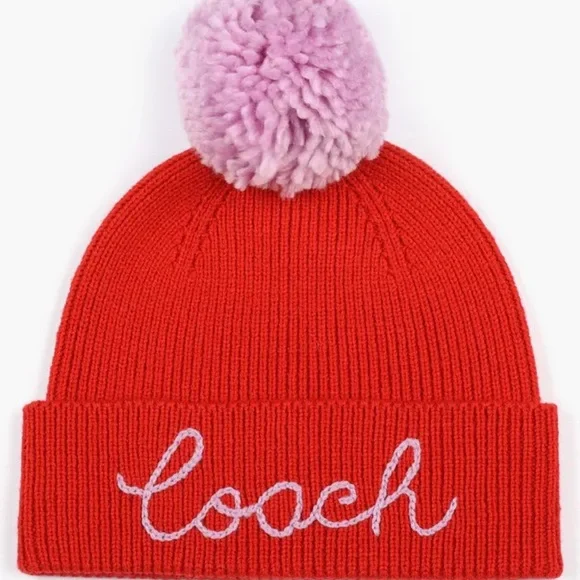 Coach | Accessories | Coach Logo Script Pompom Beanie New In  display picture 1